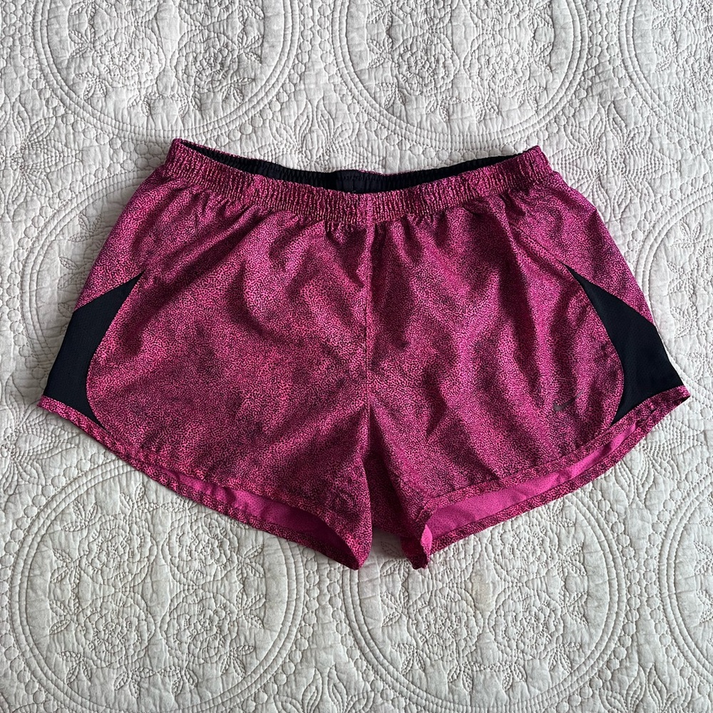 Nike Women's Black and Pink Athletic Shorts